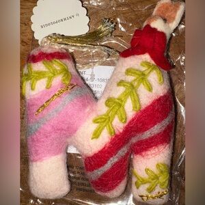 Anthophologie Forest Friends Letter M Monogram Colorful Felt Letter Ornament.